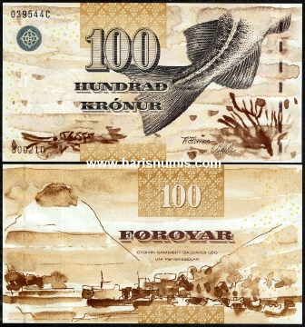 Picture of FAEROE ISLANDS 100 Kronur 2002 P25 UNC