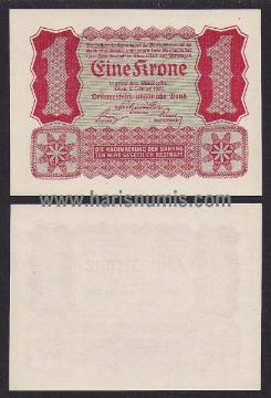 Picture of AUSTRIA 1 Krone 1922 P73 UNC