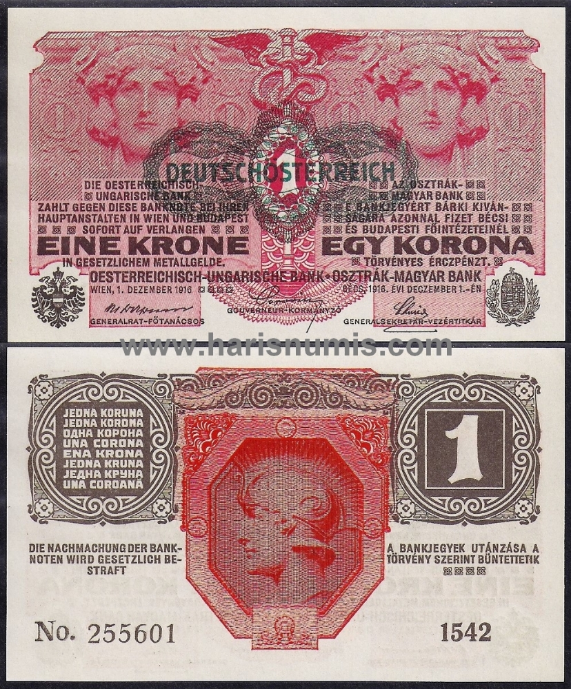 Picture of AUSTRIA 1 Krone ND (1919) P49 UNC