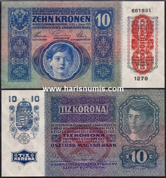Picture of AUSTRIA 10 Kronen ND (1919) P51a UNC