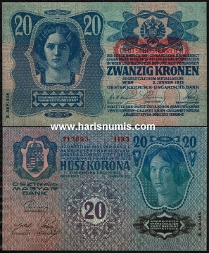Picture of AUSTRIA 20 Kronen ND(1919) P53a UNC
