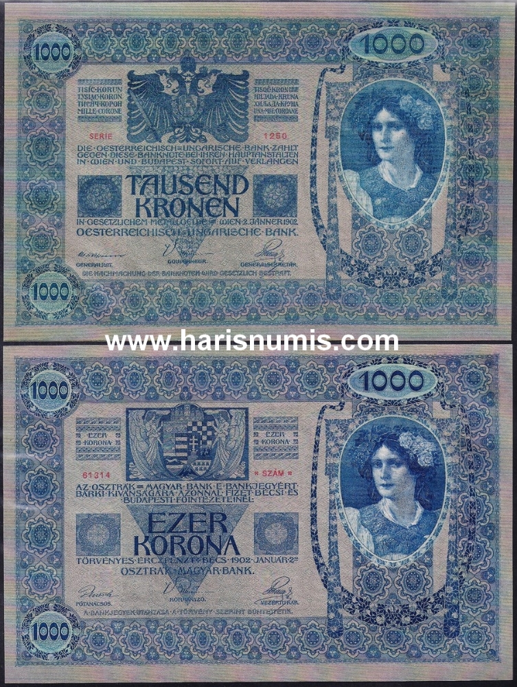 Picture of AUSTRIA 1000 Kronen 1902 P 8 UNC