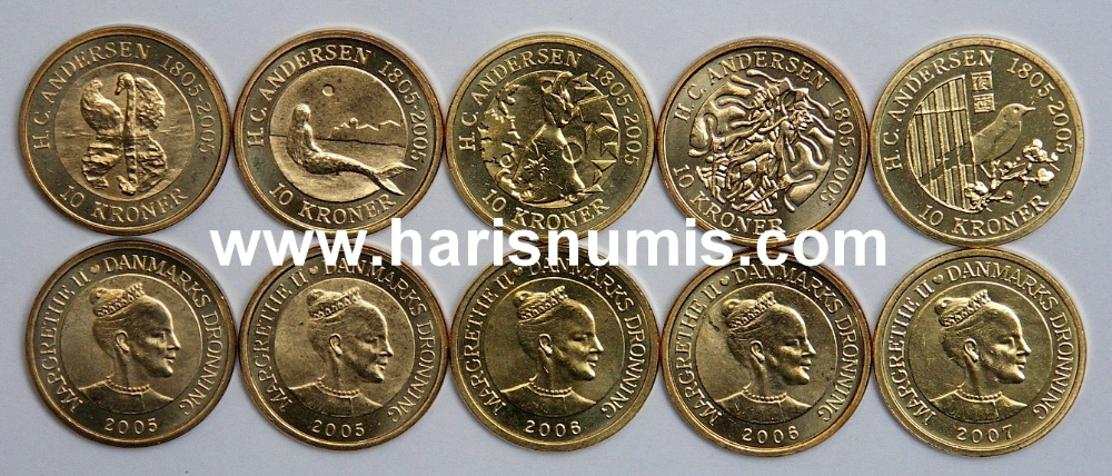 Picture of DENMARK H.C. Andersen´s Fairy Tales Coin set 2005-07 UNC