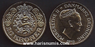 Picture of DENMARK 20 Kroner 2013 KM955 UNC