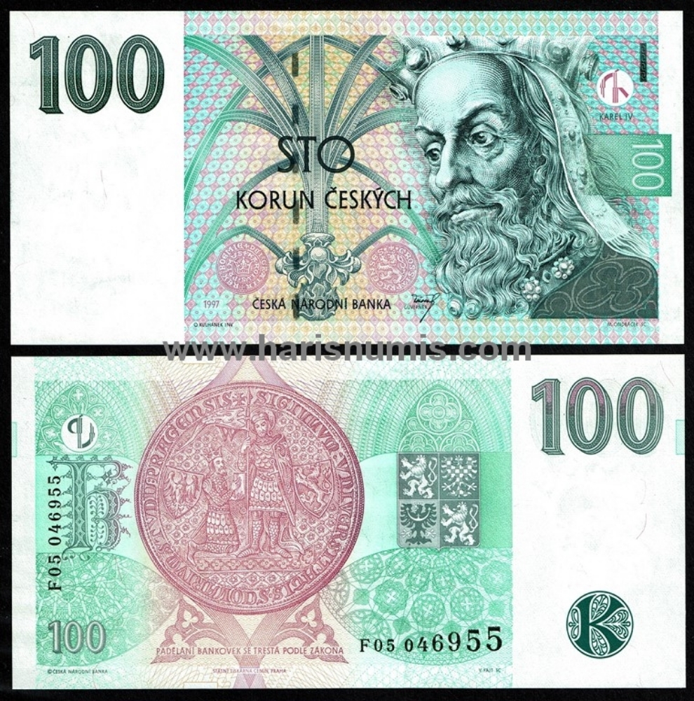 Picture of CZECH REPUBLIC 100 Korun 1997 P 18 UNC