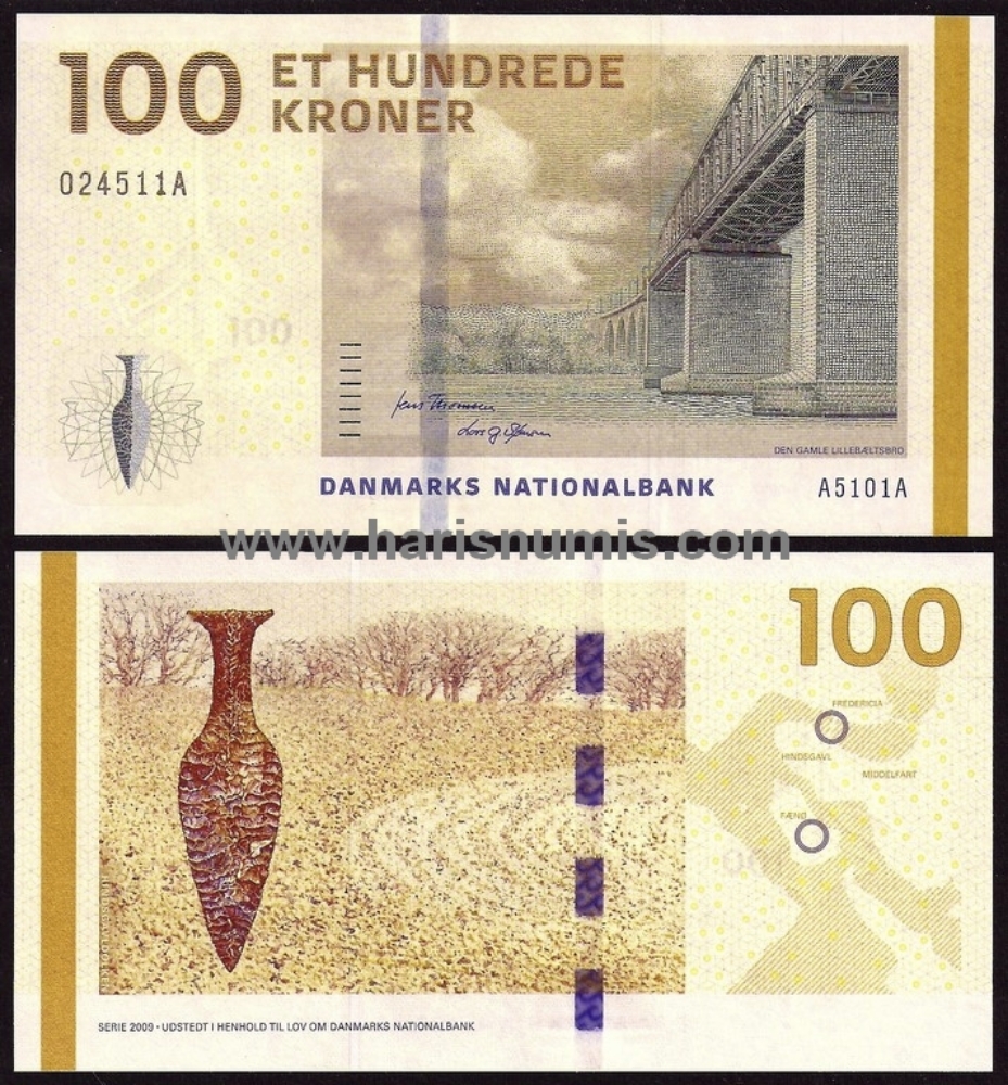 Picture of DENMARK 100 Kroner 2010 A5 type 1 P66 UNC