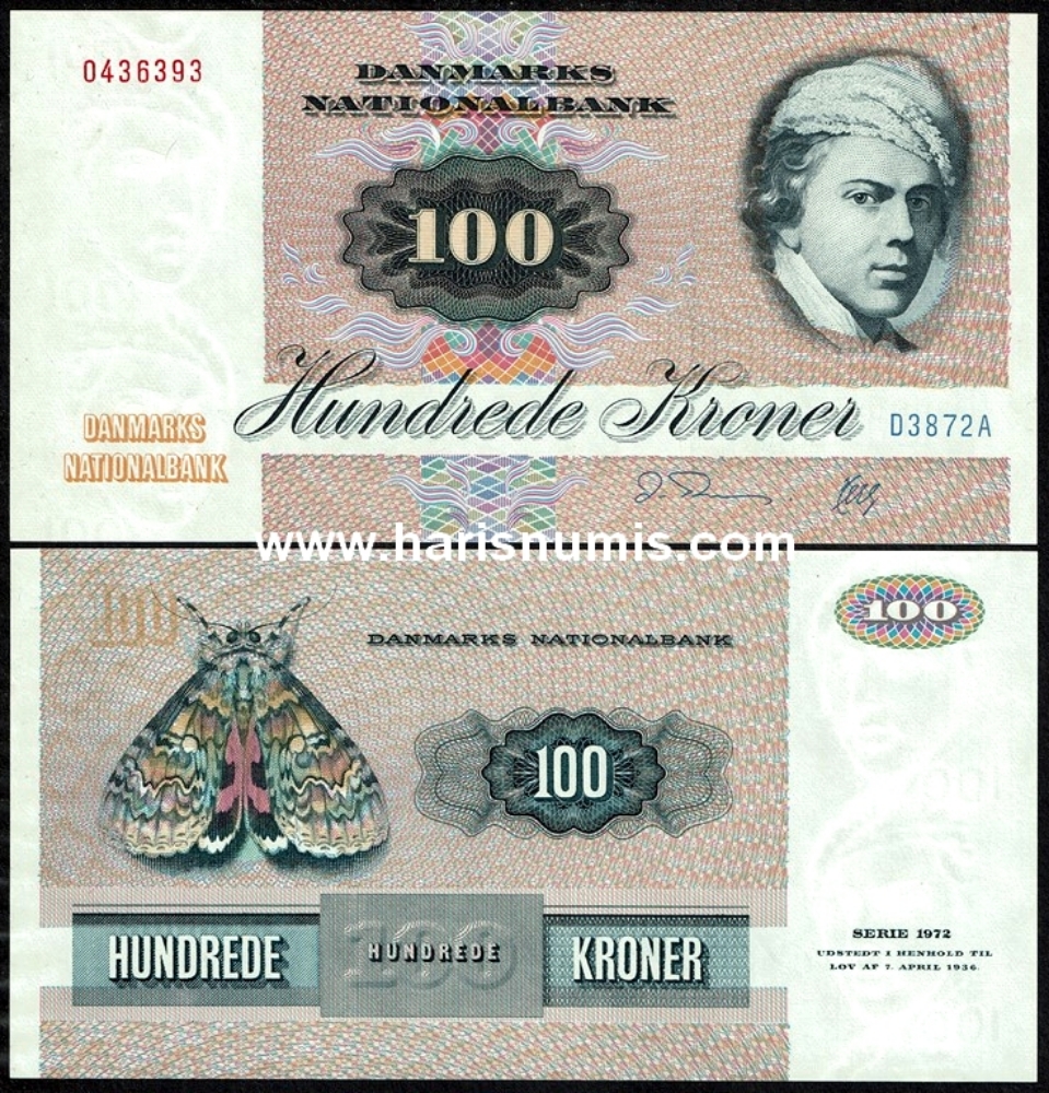 Picture of DENMARK 100 Kroner 1987 D3 Type 2 P51q UNC