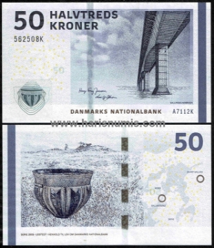 Picture of DENMARK 50 Kroner 2011 A7 type 2 P65d UNC