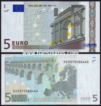 Picture of EUROPEAN UNION 5 Euro 2002 P8p Netherlands UNC