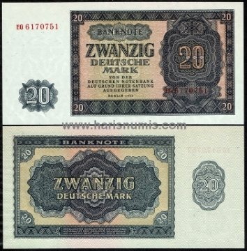 Picture of GERMANY, DEMOCRATIC REP. 20 Deutsche Mark 1955 P19a UNC