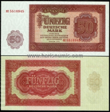Picture of GERMANY, DEMOCRATIC REP. 50 Deutsche Mark 1955 P20a UNC