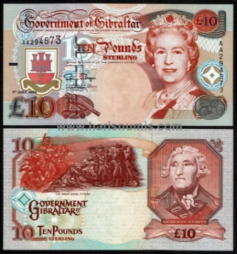 Picture of GIBRALTAR 10 Pounds 1995 P26 UNC