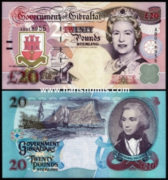 Picture of GIBRALTAR 20 Pounds 2006 P33 UNC
