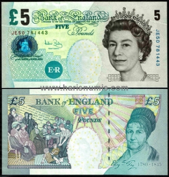 Picture of GREAT BRITAIN 5 Pounds ND(2004) P 391c UNC