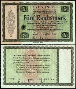 Picture of GERMANY 5 Reichsmark 1933 P199 UNC