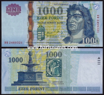 Picture of HUNGARY 1000 Forint 2005 P 195a UNC