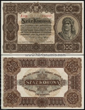 Picture of HUNGARY 100 Korona 1920 P63 UNC