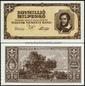 Picture of HUNGARY 1.000.000 Milpengö 1946 P128 UNC