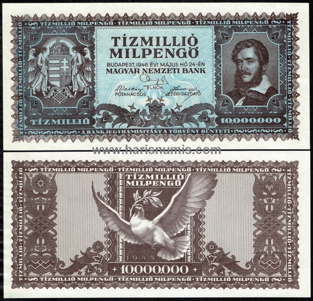 Picture of HUNGARY 10.000.000 MilPengö 1946 P129 UNC