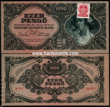 Picture of HUNGARY 1000 Pengö 1945 P 118b UNC