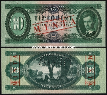 Picture of HUNGARY 10 Forint 1957 Specimen P 168as UNC