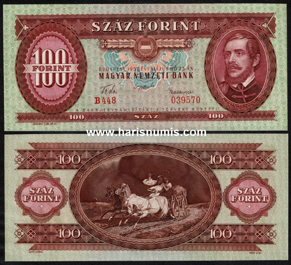 Picture of HUNGARY 100 Forint 1957 P171a UNC