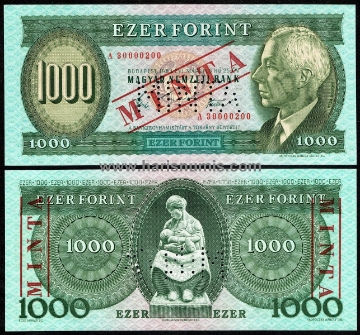 Picture of HUNGARY 1000 Forint 1983A Specimen P 173as UNC