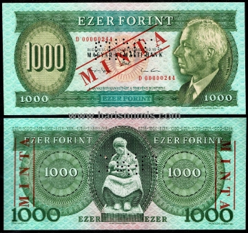 Picture of HUNGARY 1000 Forint 1993D Specimen P 176bs UNC