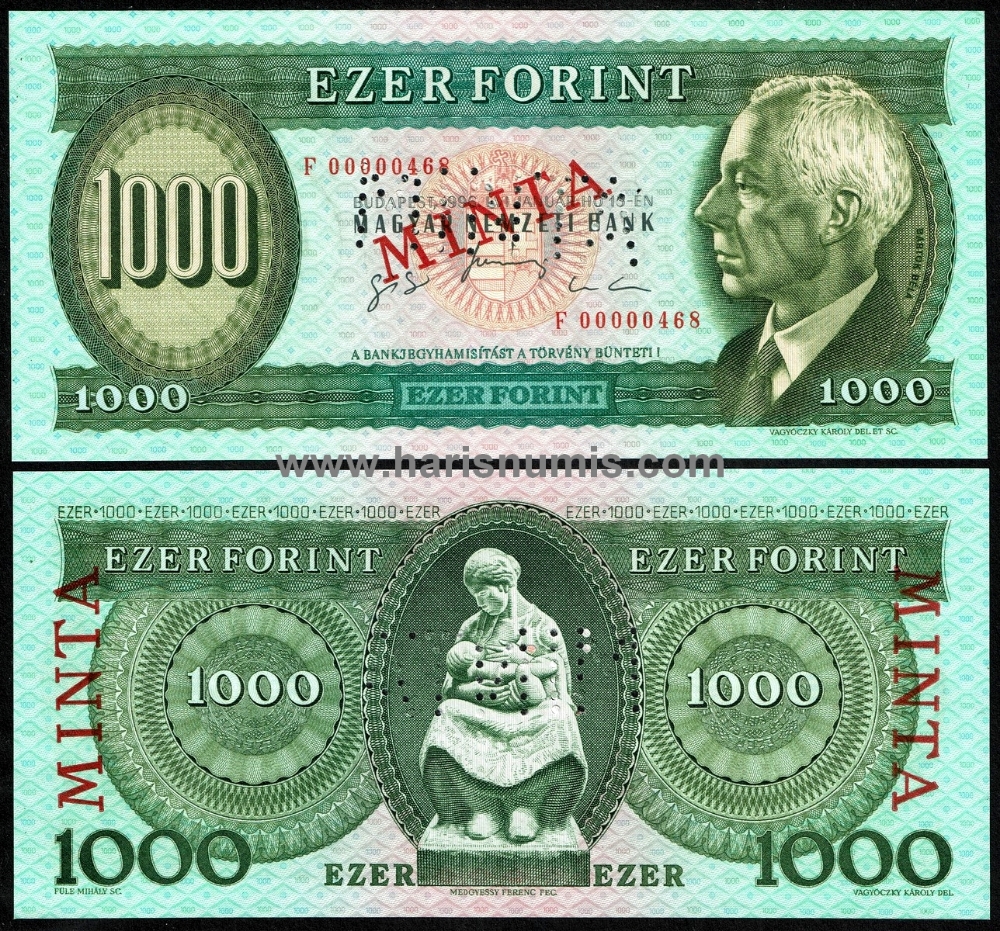 Picture of HUNGARY 1000 Forint 1996F Specimen P 176cs UNC