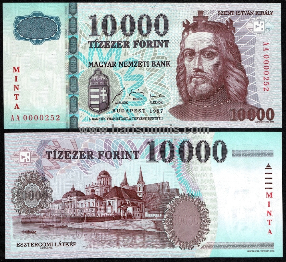 Picture of HUNGARY 10000 Forint 1997 Specimen P 183as UNC