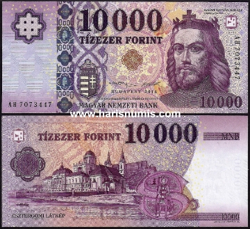 Picture of HUNGARY 10000 Forint 2014 P 206a UNC