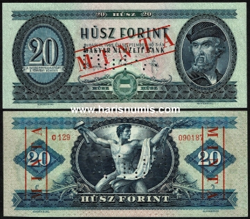 Picture of HUNGARY 20 Forint 1965 Specimen P 169ds UNC