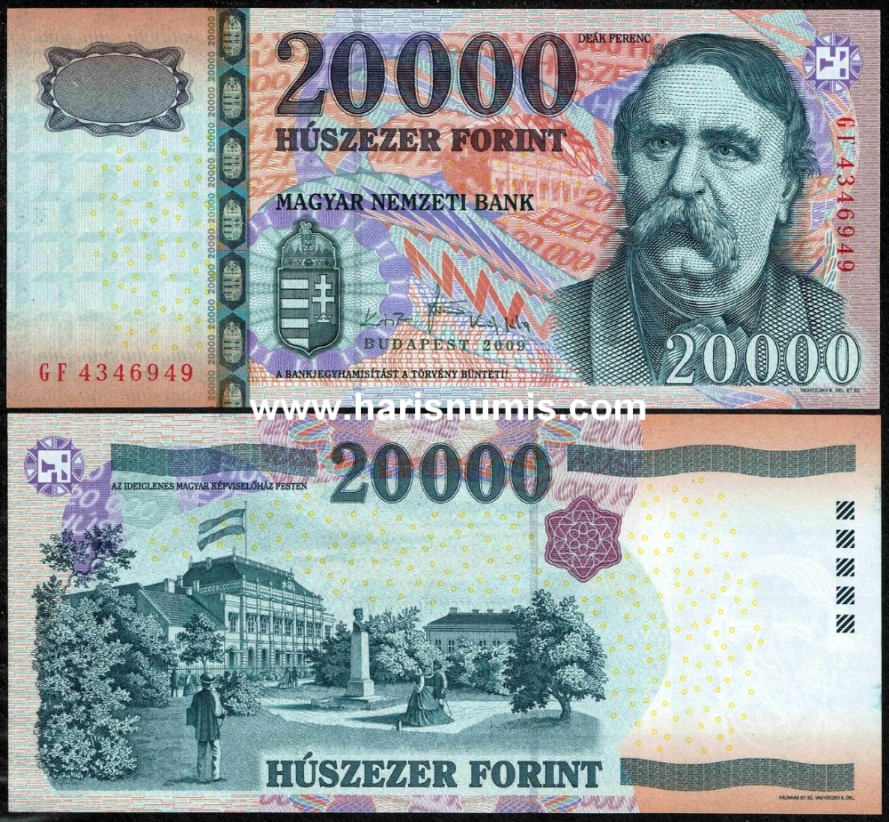 Picture of HUNGARY 20.000 Forint 2009 P 201b UNC