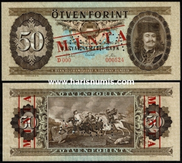 Picture of HUNGARY 50 Forint 1969 Specimen P 170bs UNC