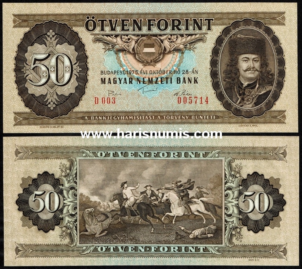 Picture of HUNGARY 50 Forint 1975 P170c UNC