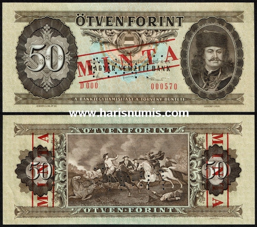 Picture of HUNGARY 50 Forint 1986 Specimen P 170gs UNC