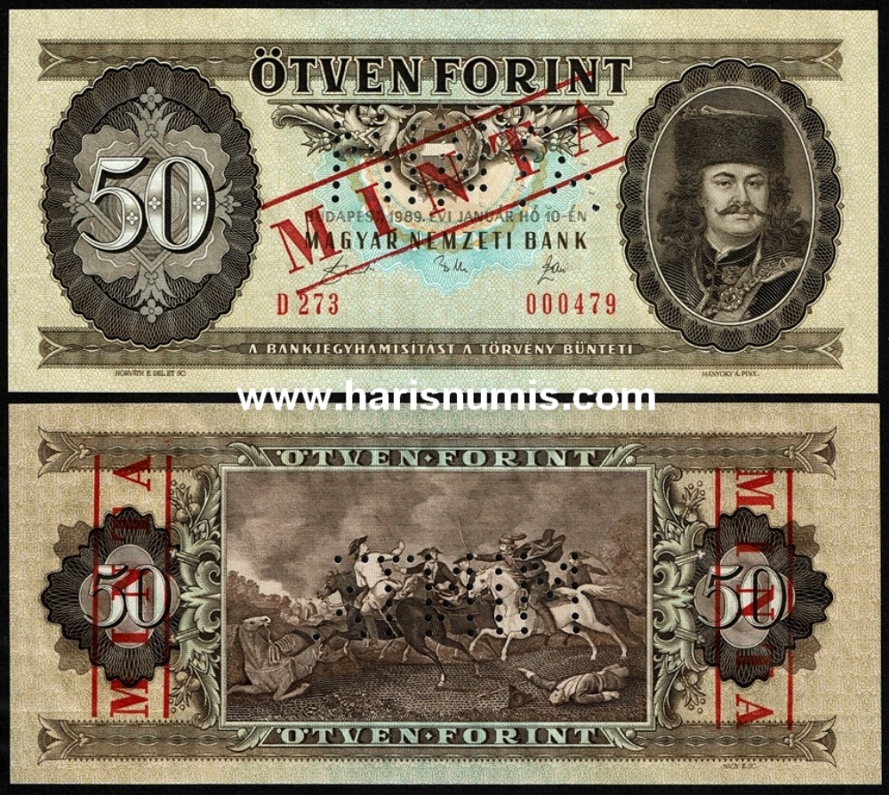 Picture of HUNGARY 50 Forint 1989 Specimen P 170hs UNC