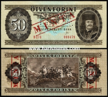 Picture of HUNGARY 50 Forint 1989 Specimen P 170hs UNC