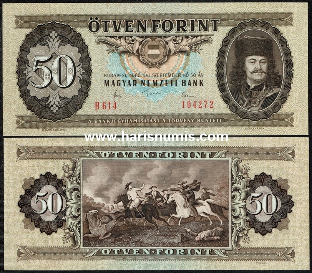 Picture of HUNGARY 50 Forint 1980H P170e UNC