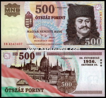 Picture of HUNGARY 500 Forint 2006 Comm. P194 UNC