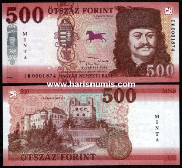 Picture of HUNGARY 500 Forint 2022 Specimen P 202bs UNC