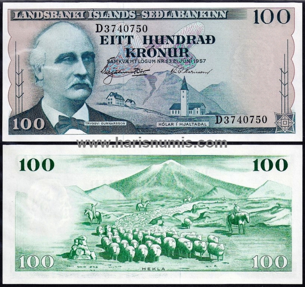 Picture of ICELAND 100 Kronur L1957 P40 UNC