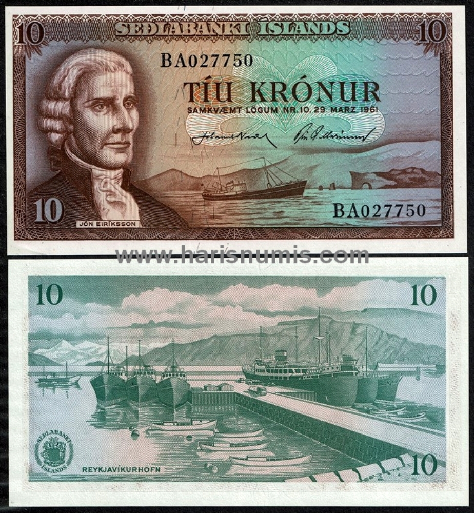 Picture of ICELAND 10 Kronur L1961 P42 UNC