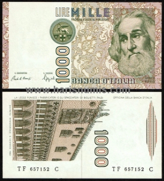Picture of ITALY 1000 Lire 1982 P109b UNC