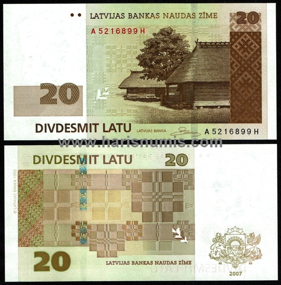 Picture of LATVIA 20 Latu 2007 P55a UNC