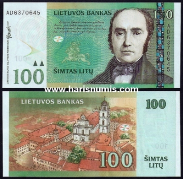 Picture of LITHUANIA 100 Litu 2007 P 70 UNC