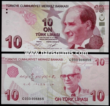 Picture of TURKEY 10 Lira 2009 P223a UNC