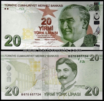 Picture of TURKEY 20 Lira 2009 P224a UNC