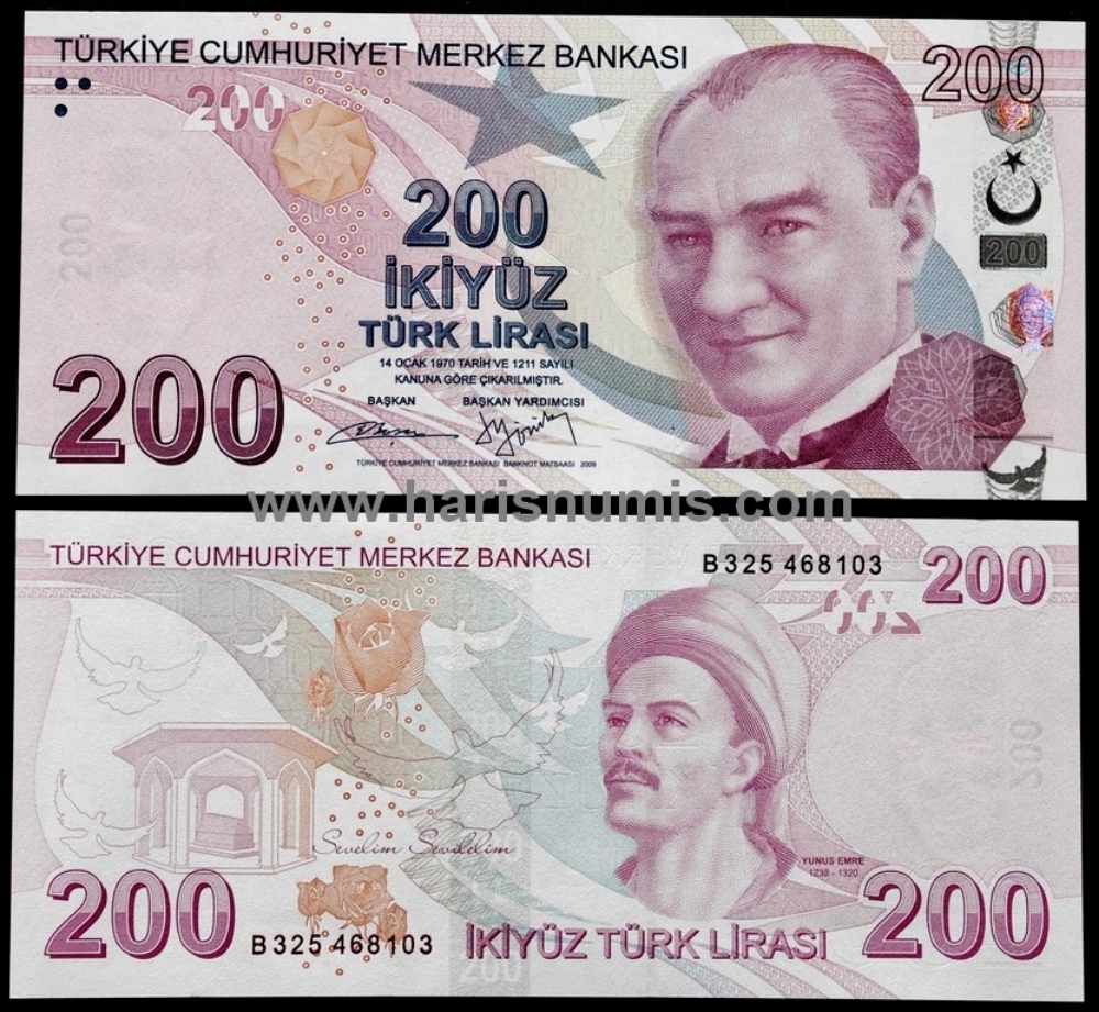 Picture of TURKEY 200 Lira 2009 P227 UNC