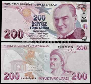 Picture of TURKEY 200 Lira 2009 P227 UNC